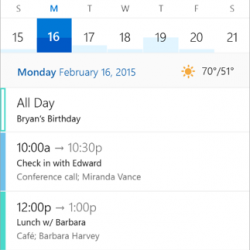 Windows 10 para móviles y su calendario