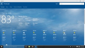 windows 10 MSN el tiempo