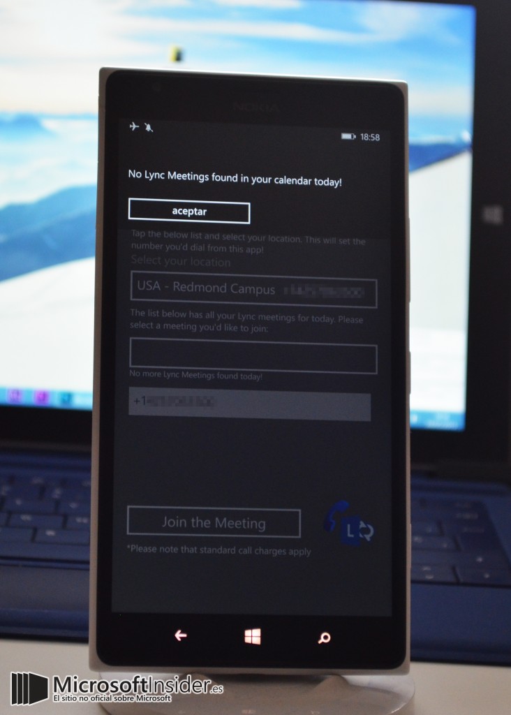 Dialer for Lync Meetings para Windows Phone