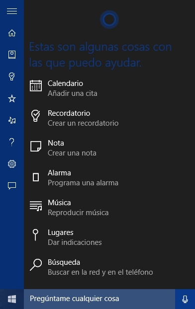 Cortana tiene muchas posibilidades con Windows 10