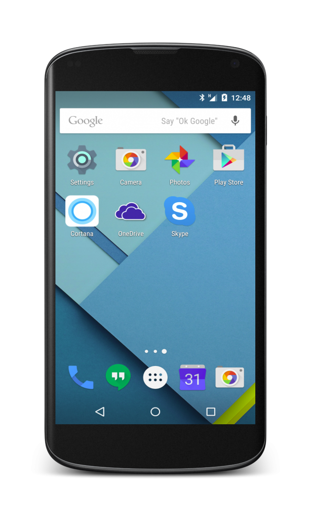 Icono de cortana en la pantalla de Android