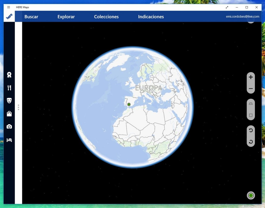Captura de la aplicación de Here Maps