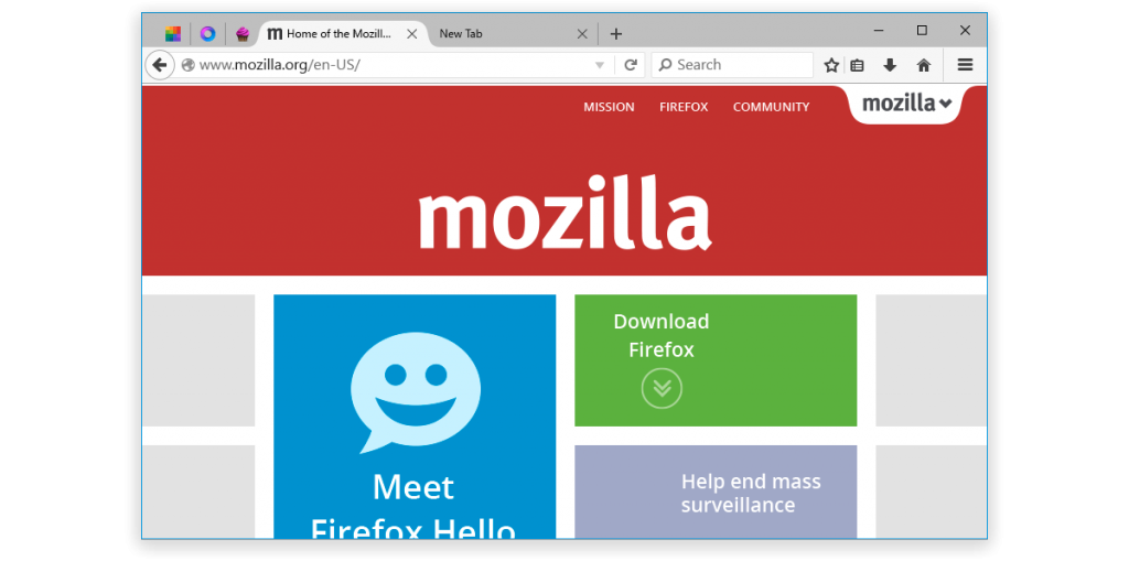 Firefox para Windows 10 principal