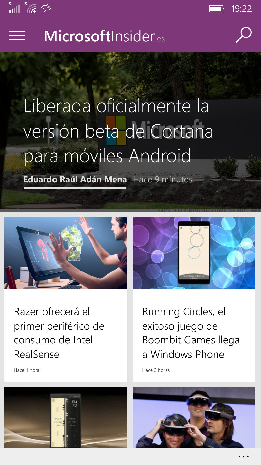 App Insider Preview para Windows 10 Mobile