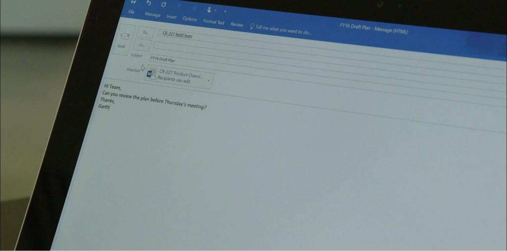 Compartir archivos en Outlook
