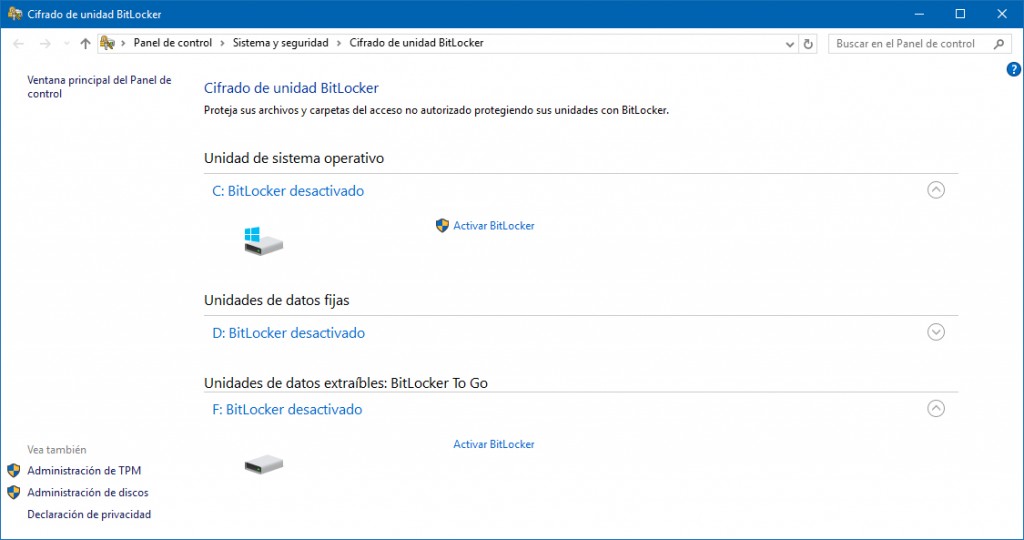 Windows 10 Pro cuenta con Bitlocker