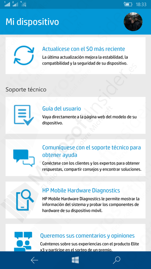 HP Elite X3 Device Hub, opciones en microsoftinsider.es