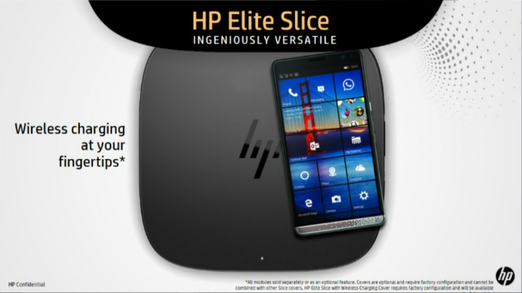 HP Elite Slice con la carga inalámbrica del HP Elite x3