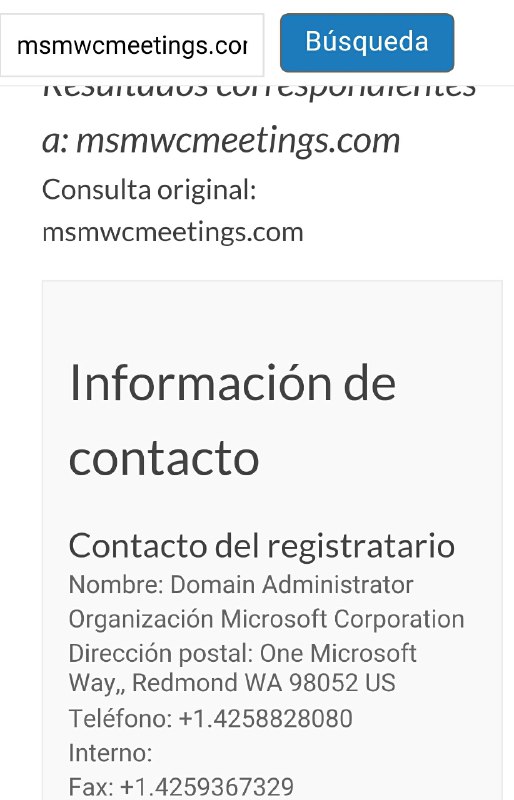 Captura de la Información de registro de msmwcmeetings.com