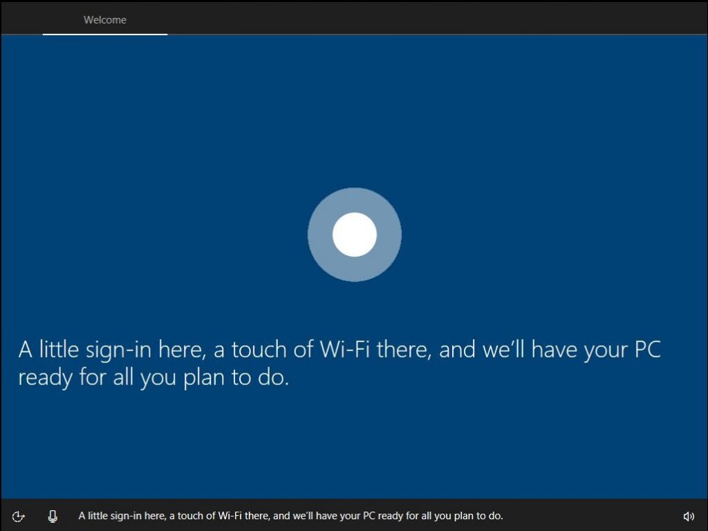 Cortana en el OOBE